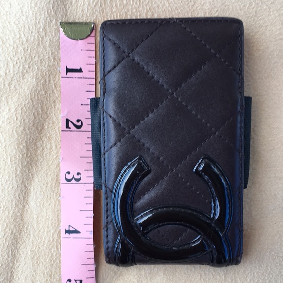 Authentic Chanel Brown Leather Quilted Cambon iPod Phone Case - Picture 5 of 14